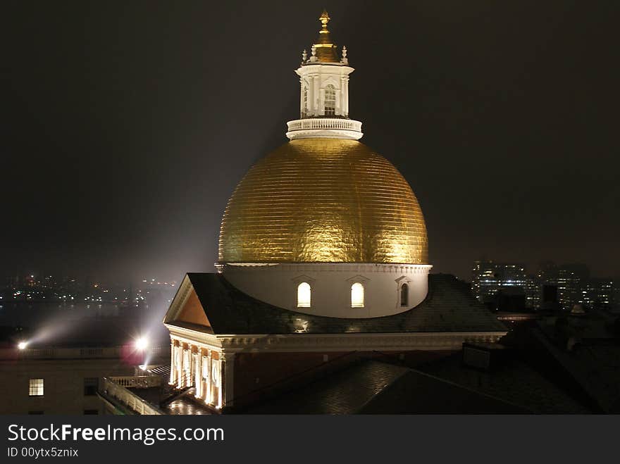 State house at night