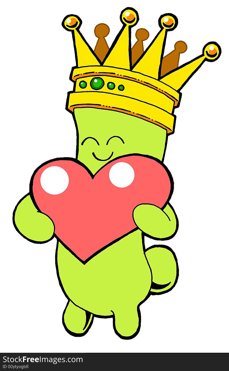 Creature lover king with heart and crown. Creature lover king with heart and crown