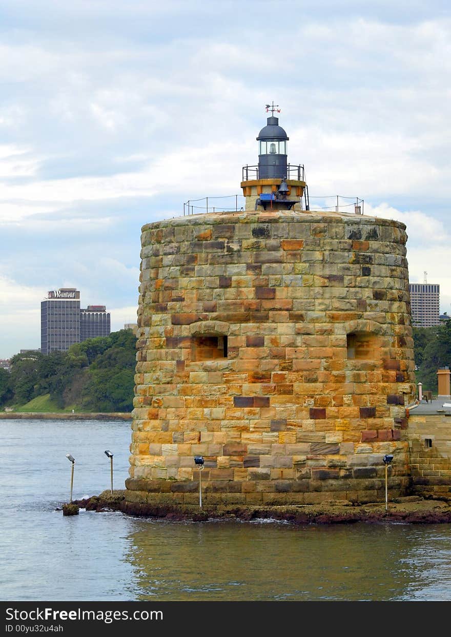 This is a close up of fort denison gun tower. The fort guarded sydney harbour from invasion and then was used as prison for convicts.Bad prisoners were chained to the outside walls for punishment and at high tied crabs would start to eat them wich is why it's nickname is pinch gut.