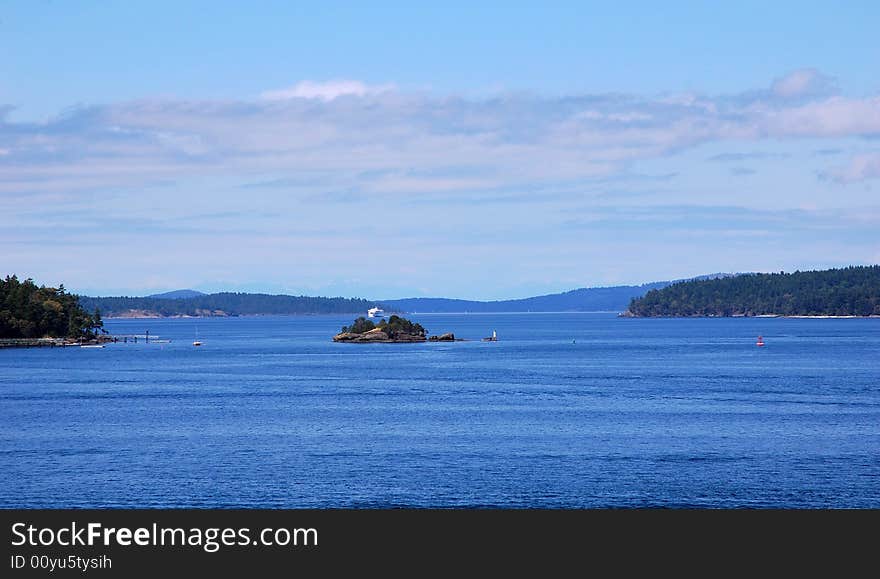 Seascape of strait in vancouver island, british columbia, canada. Seascape of strait in vancouver island, british columbia, canada