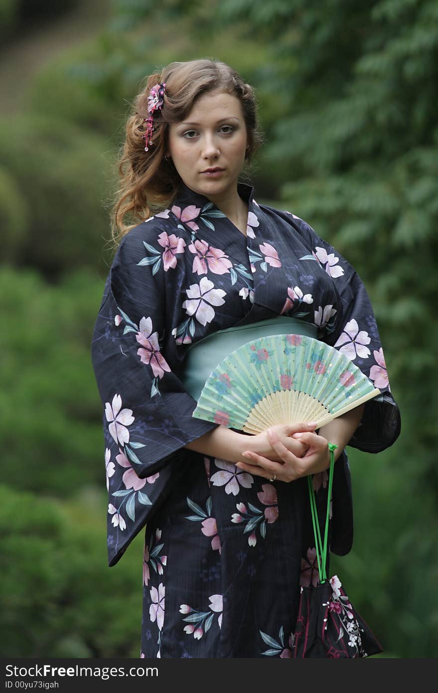 Girl portrait, Yukata festival. Hiroshima, Japan.