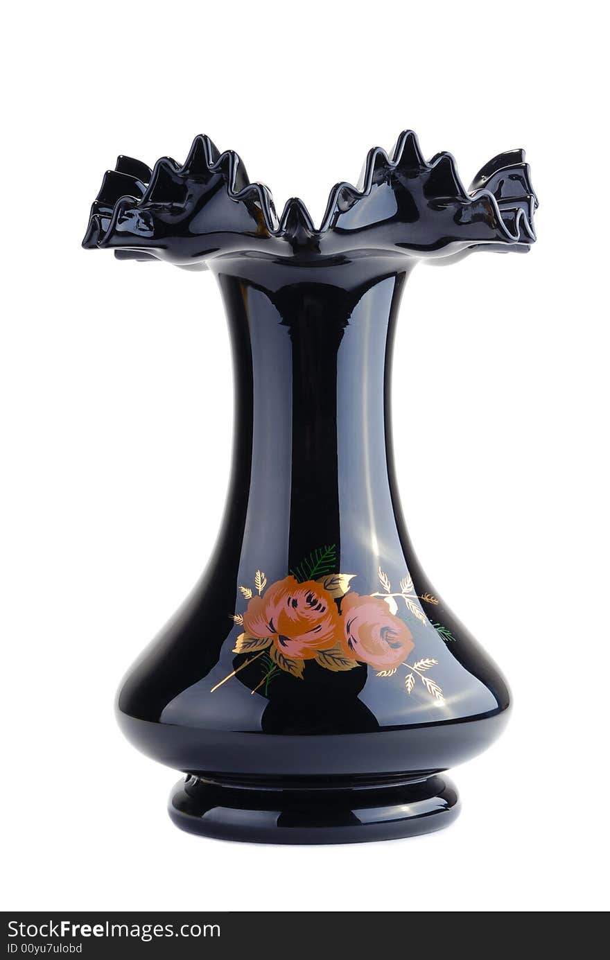 Black vase,  isolated on a white background