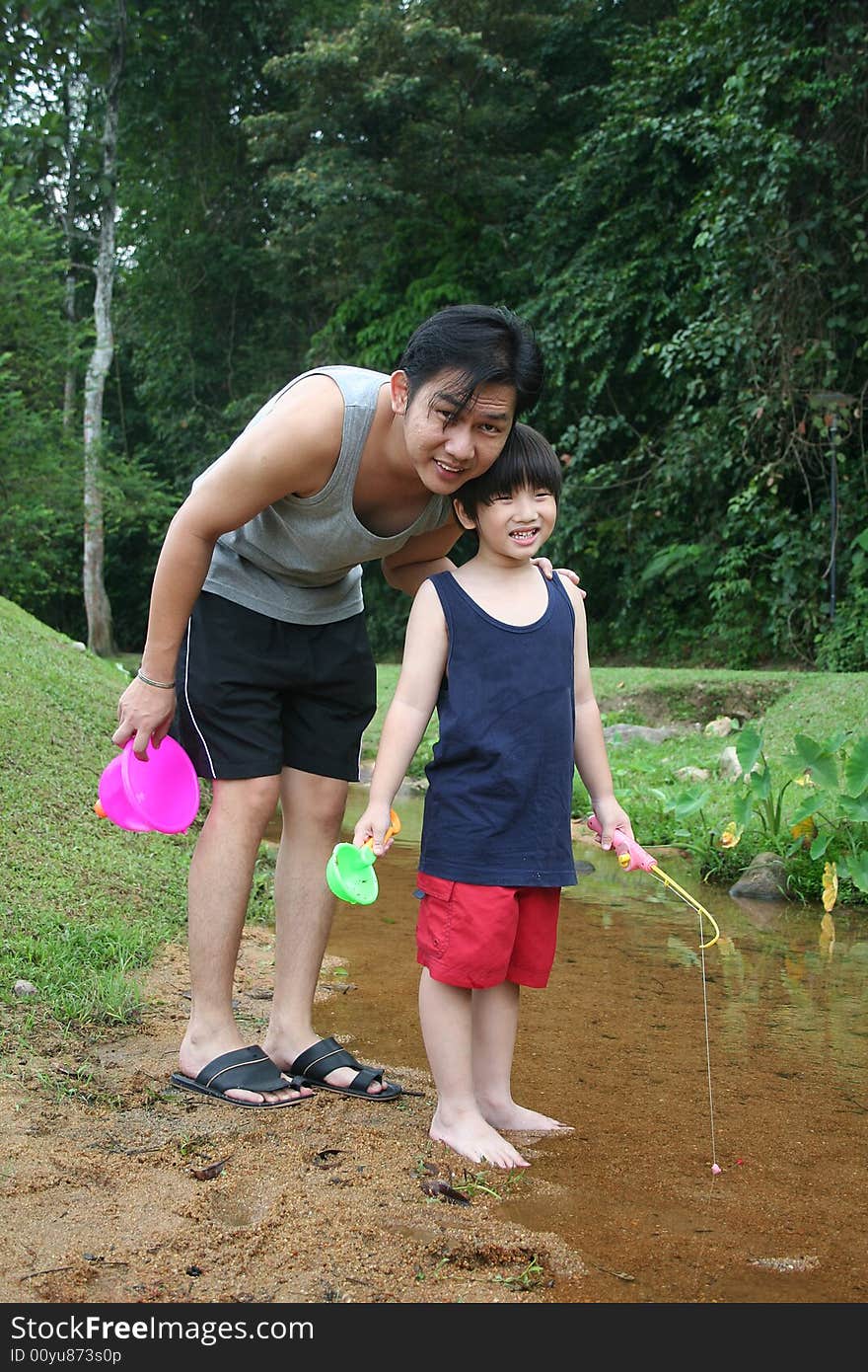 Father & son fishing