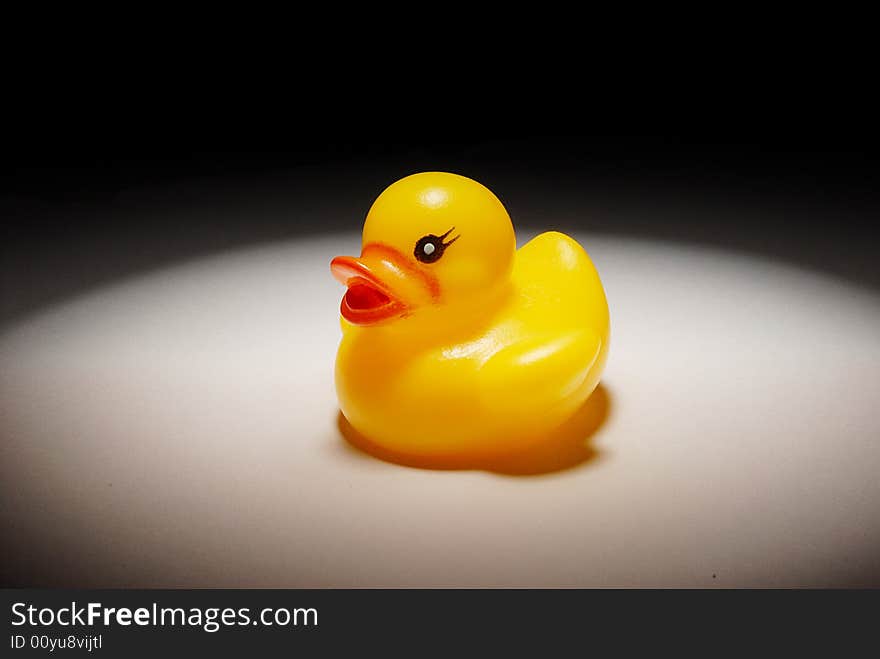 Picture of a yellow rubber duck. Picture of a yellow rubber duck