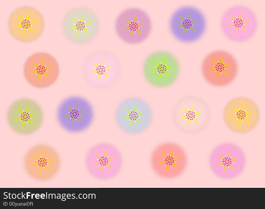 Abstrakt multicolor stars on a pink background.