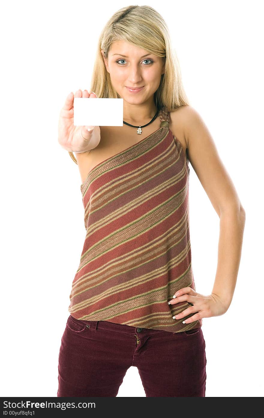 Beautiful blonde girl lying on floor with laptop.