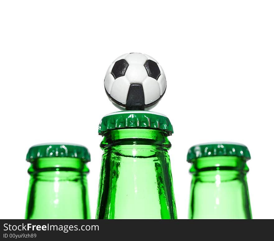 Beer in a bottle on a white background