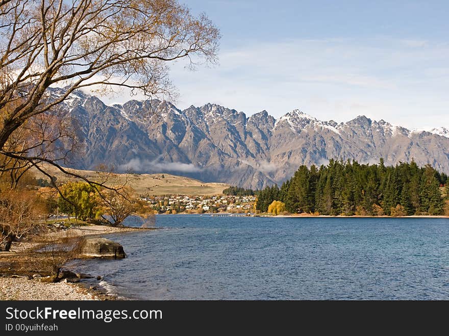 The Remarkables, a range of mountains along the southern side of Lake Wakatipu in Central Otago, New Zealand, near Queenstown. The Remarkables, a range of mountains along the southern side of Lake Wakatipu in Central Otago, New Zealand, near Queenstown