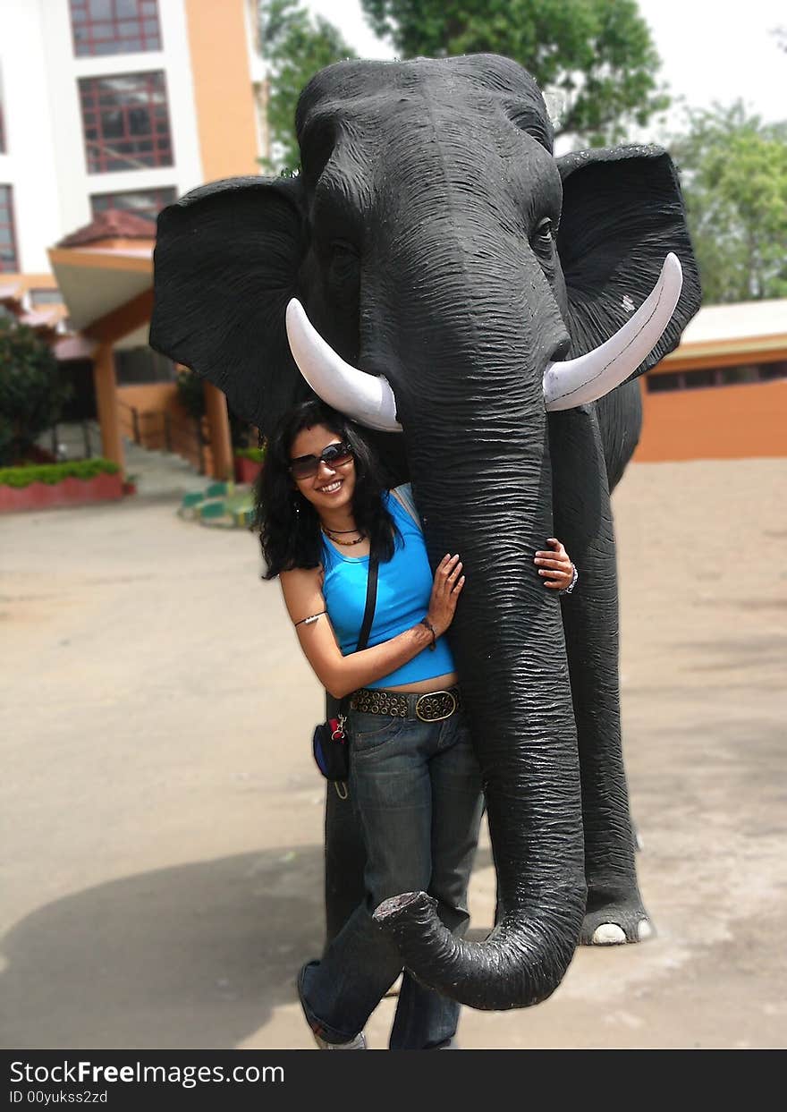 Posing With The Elephant