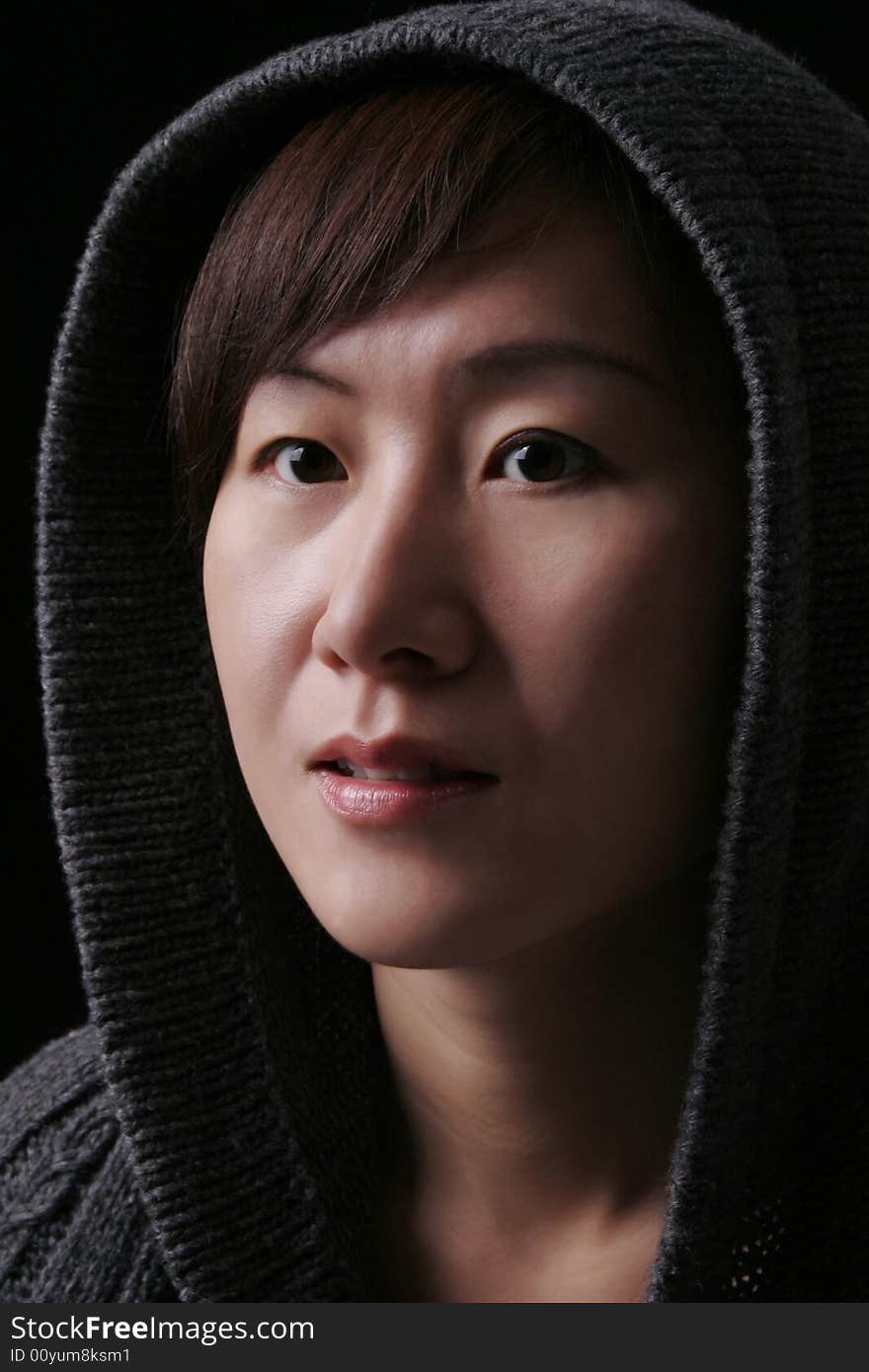 Asian Woman With Hood