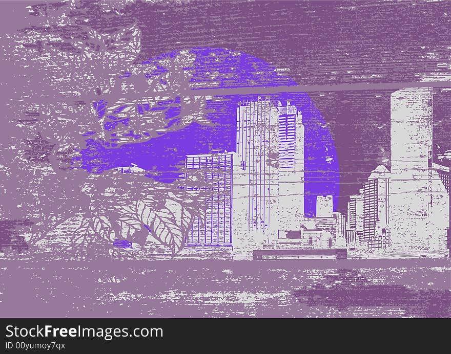 Pollution in the city. Vector art. Pollution in the city. Vector art