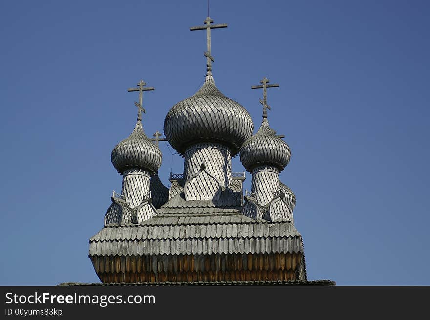 The fragment of church in small Karelians the Arkhangyelsk province. The fragment of church in small Karelians the Arkhangyelsk province