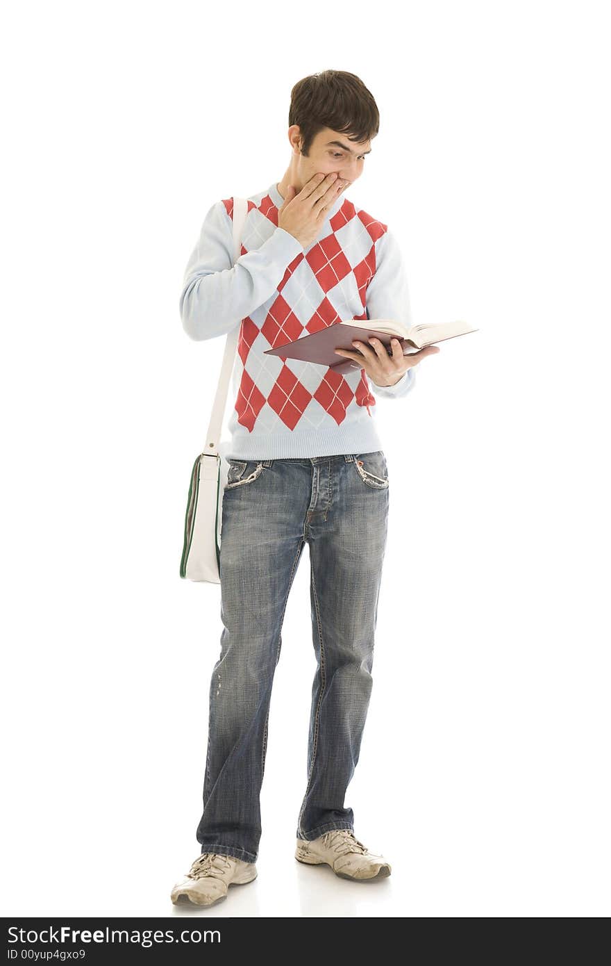 The young student isolated on a white background