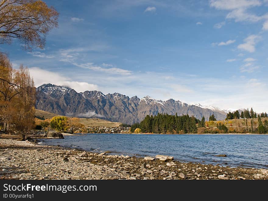 The Remarkables, a range of mountains along the southern side of Lake Wakatipu in Central Otago, New Zealand, near Queenstown. The Remarkables, a range of mountains along the southern side of Lake Wakatipu in Central Otago, New Zealand, near Queenstown