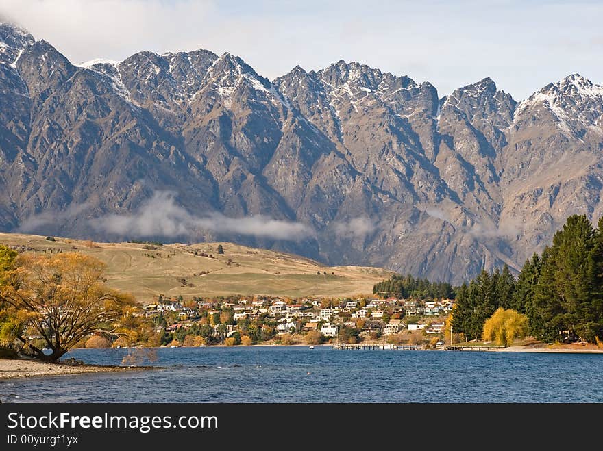 Autumn colors at The Remarkables, Lake Wakatipu