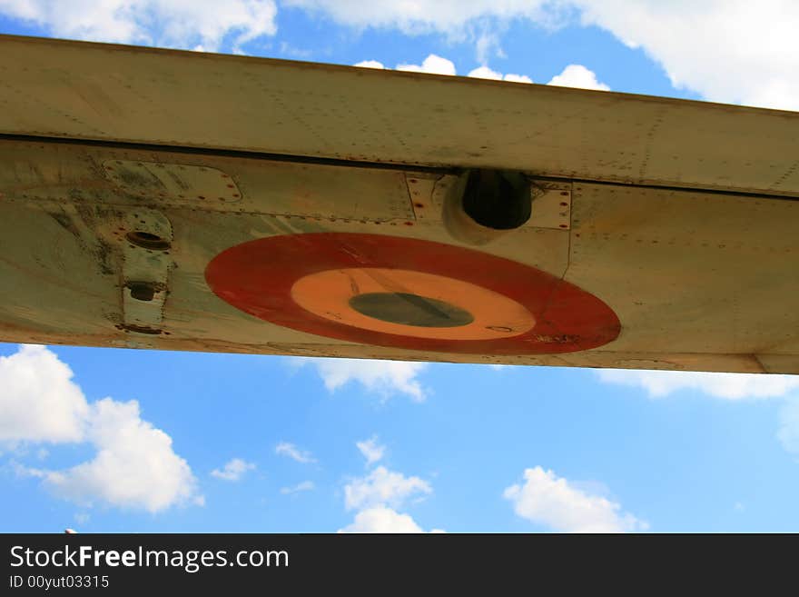 Mig 21 wing against the blue sky. Mig 21 wing against the blue sky