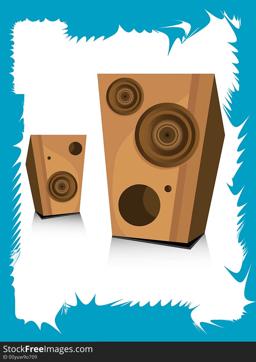 Loudspeaker in abstract frame abstract backgroud. Loudspeaker in abstract frame abstract backgroud