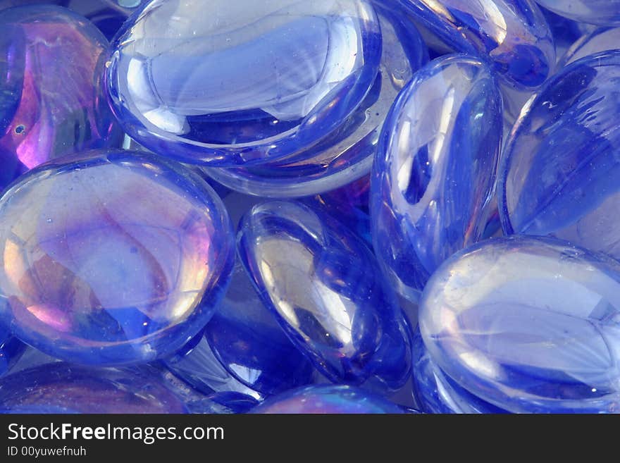 Blue Glass Beads Macro Texture Background