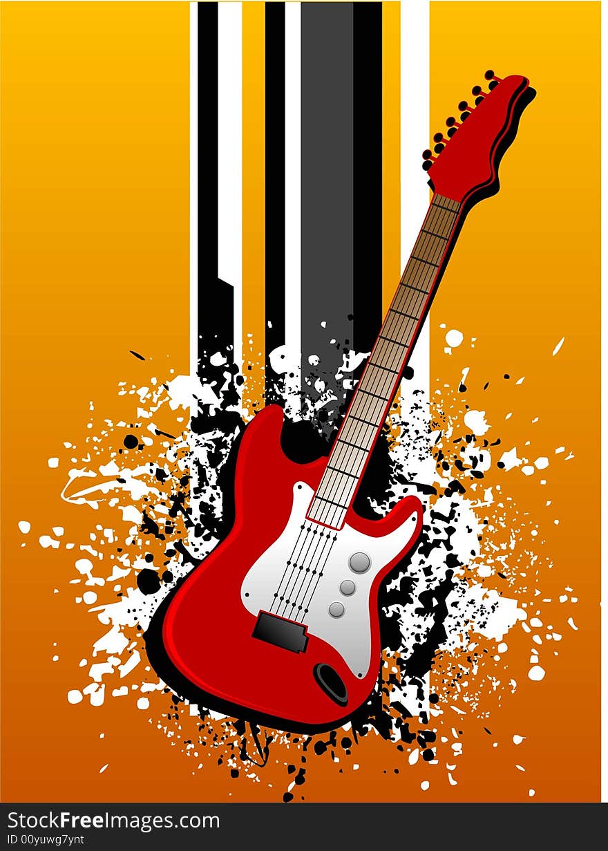 Guitar on grungy background abstract background. Guitar on grungy background abstract background