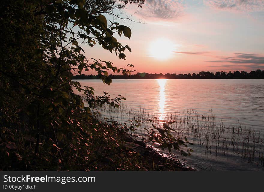 Colourful Sunset at the lake