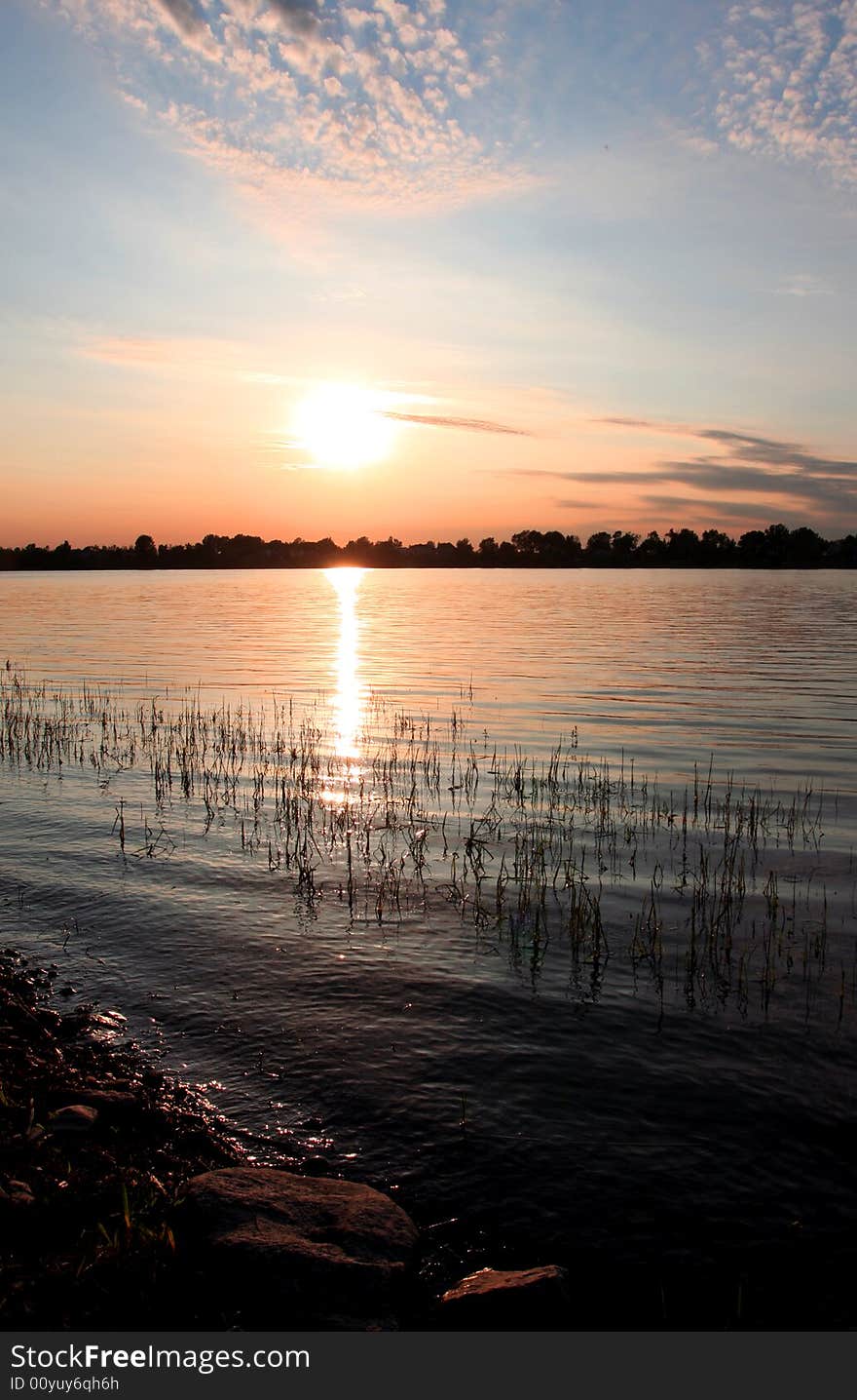 Colourful Sunset at the lake