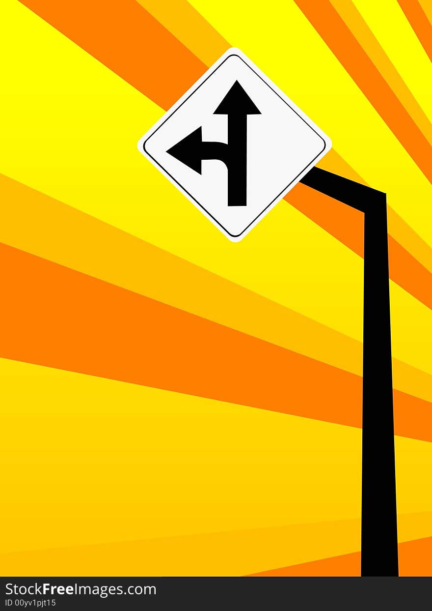 Path sign on rays with abstract background