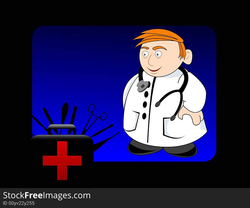 Male surgeon on abstract background