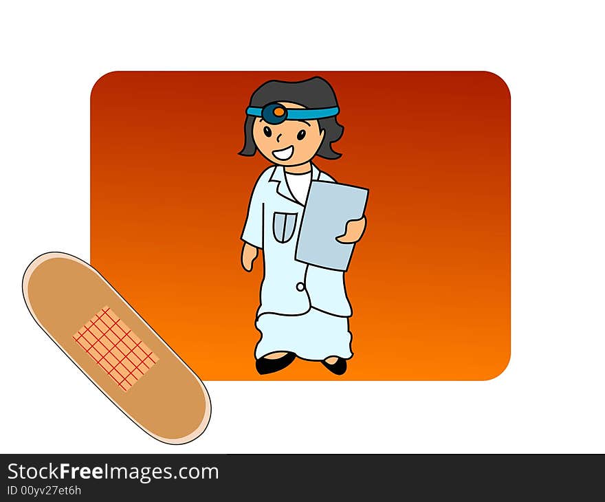 Bandage and nurse on abstract background