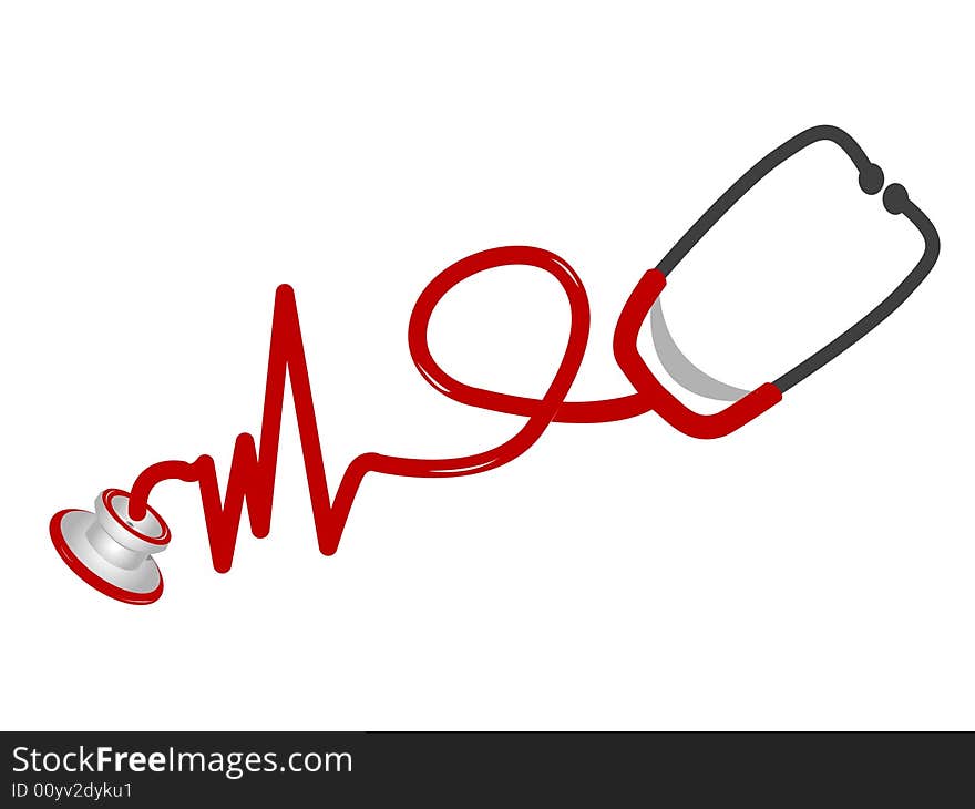 Stethoscope on abstract isolated background