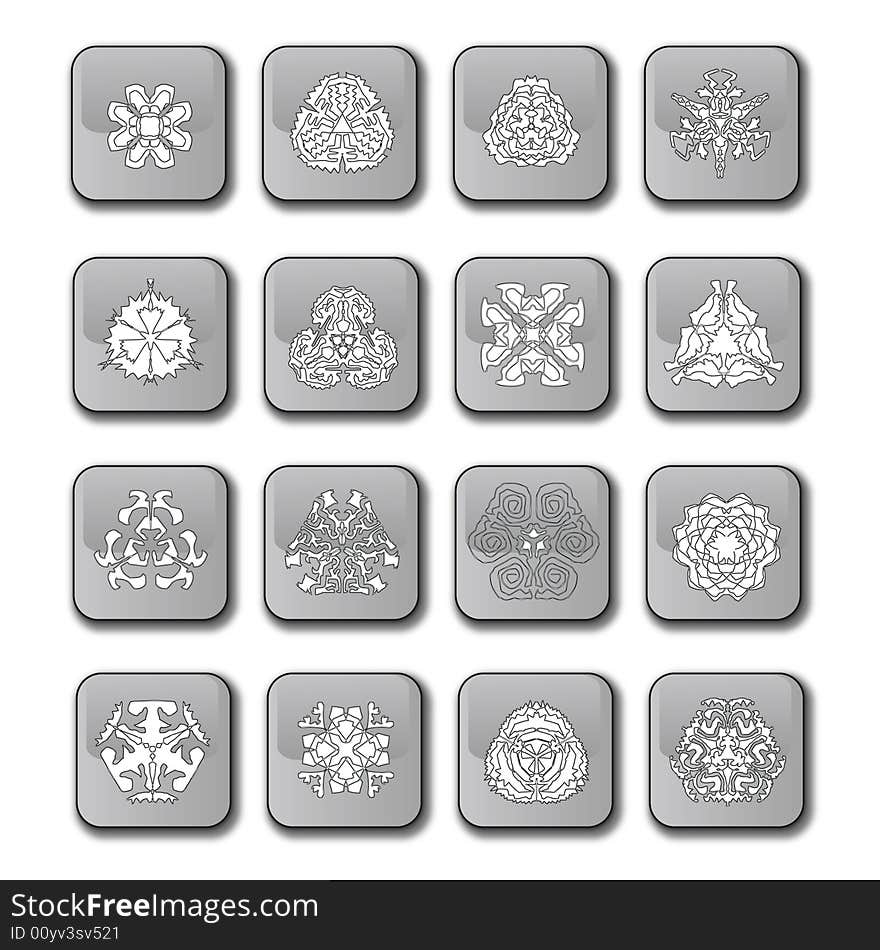 Glossy Snowflake Icons