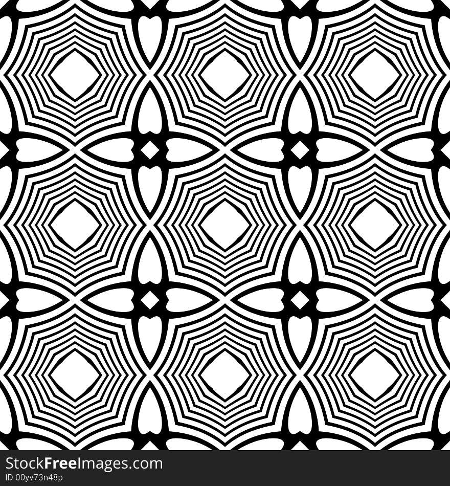 Abstract seamless black-and-white pattern - graphic illustration. Abstract seamless black-and-white pattern - graphic illustration