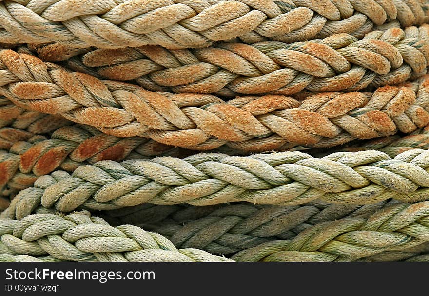 Coiled rope detail from a Japanese fishing boat