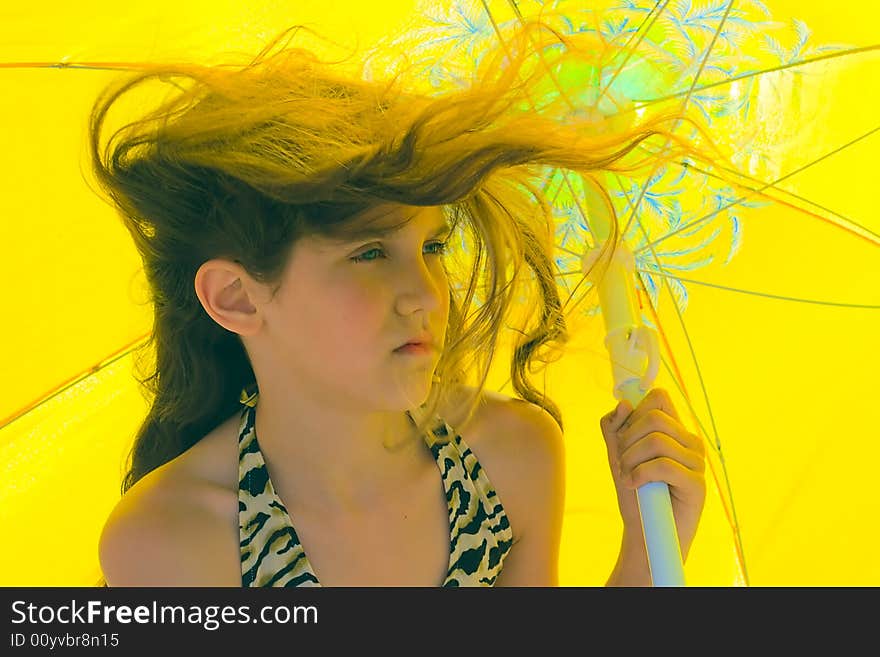 Girl and umbrella