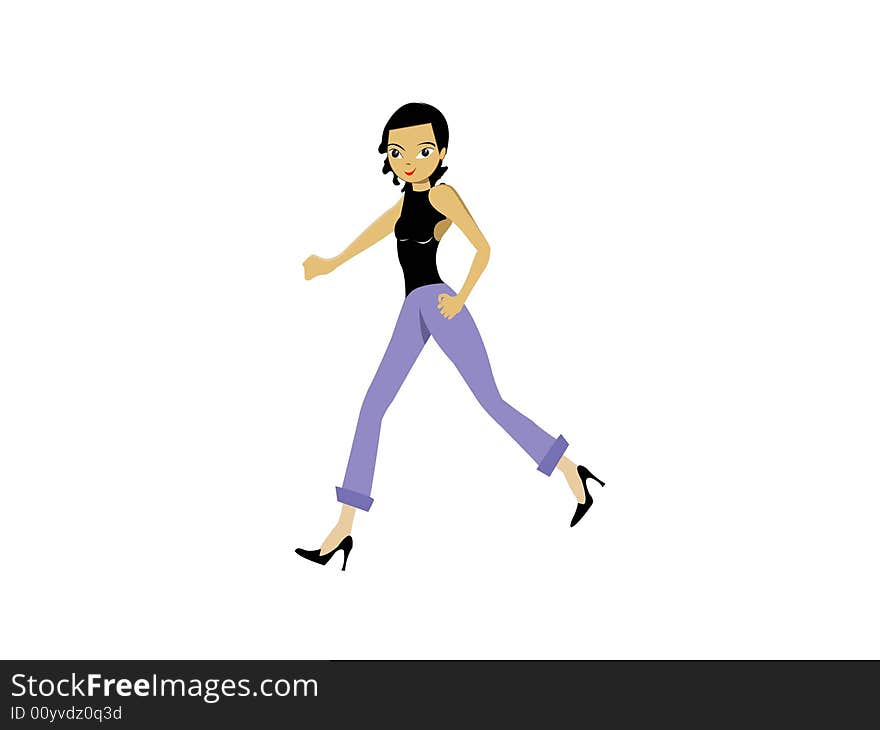 Female dancing on isolated with abstract background. Female dancing on isolated with abstract background