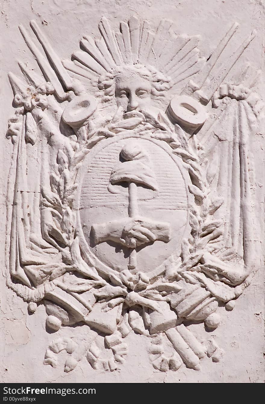 Argentinian shield in Mayo square.