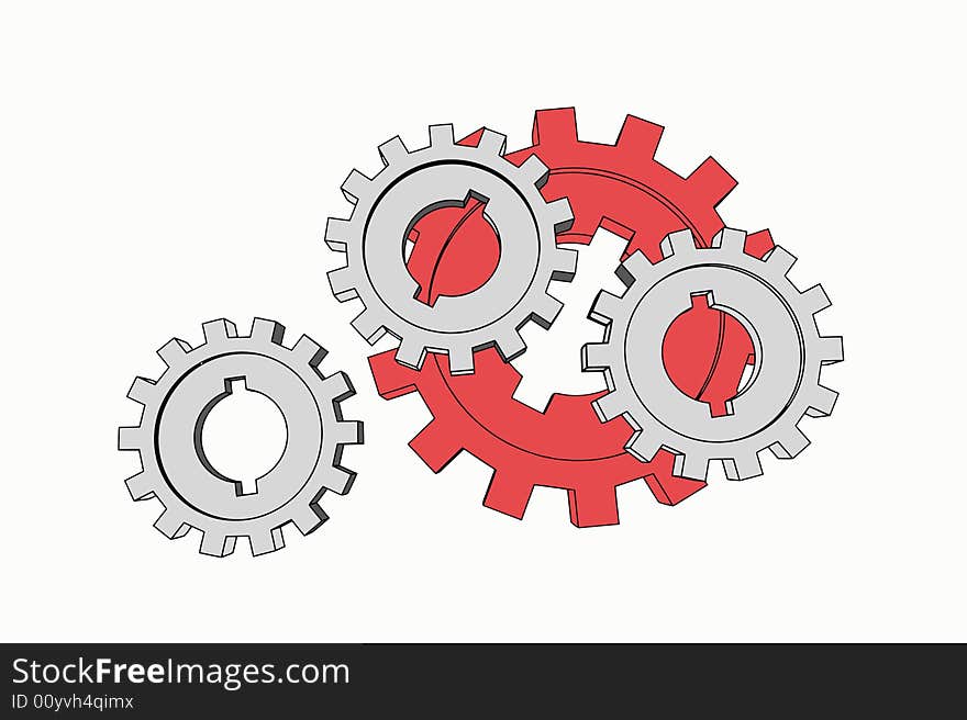 Cogwheels - business network - isolated illustration (with vector eps format). Cogwheels - business network - isolated illustration (with vector eps format)