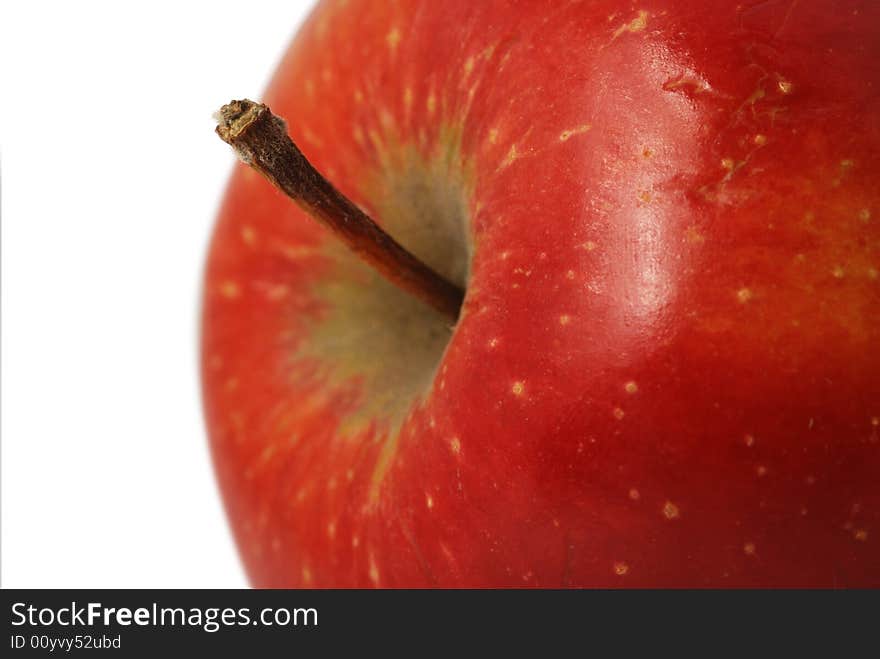 Apple. It is isolated on a white background. A ripe, juicy fruit.