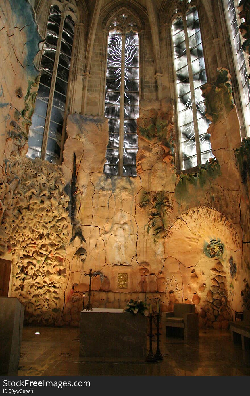 Decorated chapel with sculptures, in a Palma's cathedral. Decorated chapel with sculptures, in a Palma's cathedral