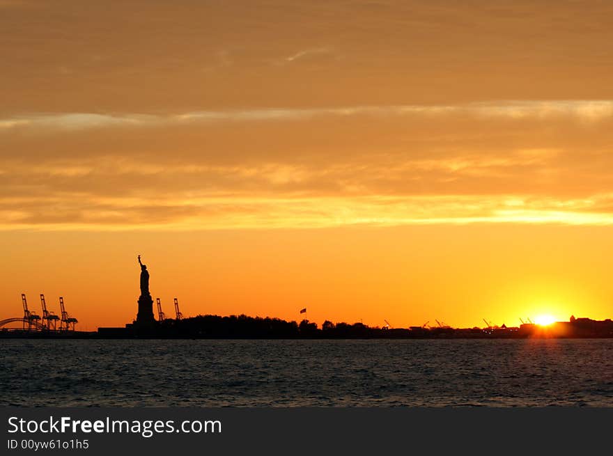 Statue of Liberty and The Sunset