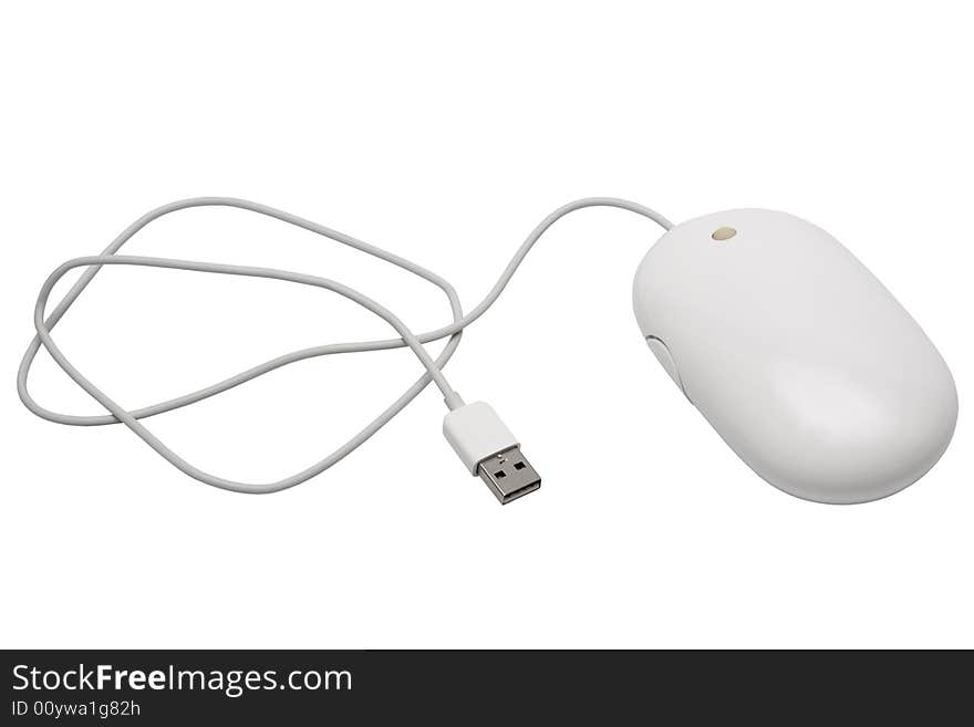 The mouse with a wheel on a white background