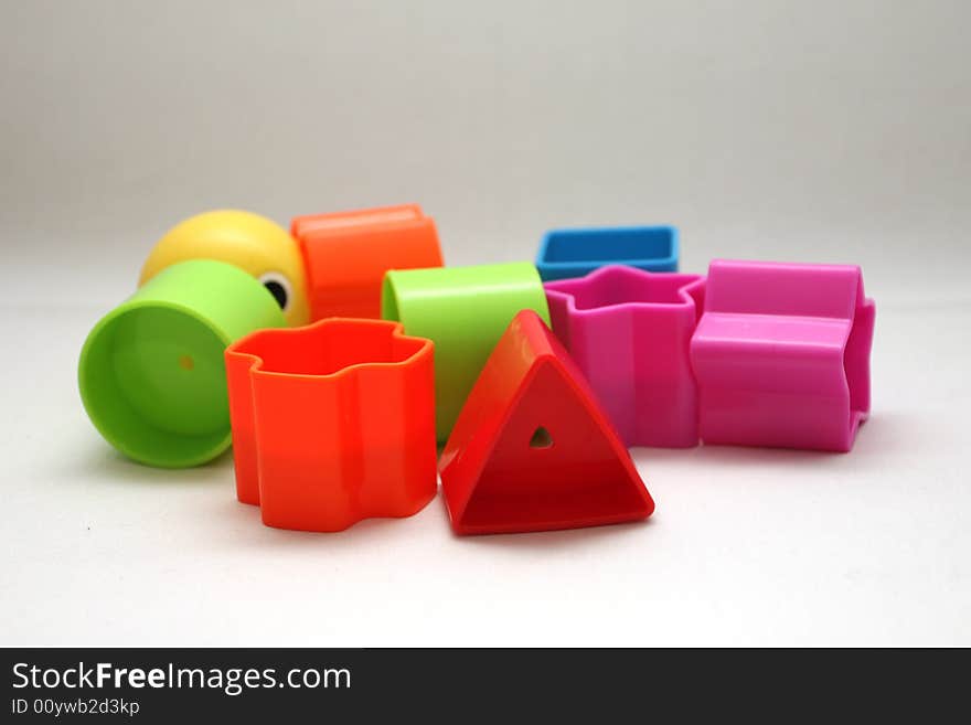 Colored nice childrens toys shapes