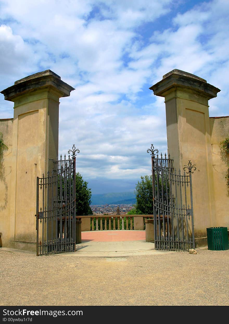 A beautifull shot of a gate in Boboli's garden in Florence - Italy