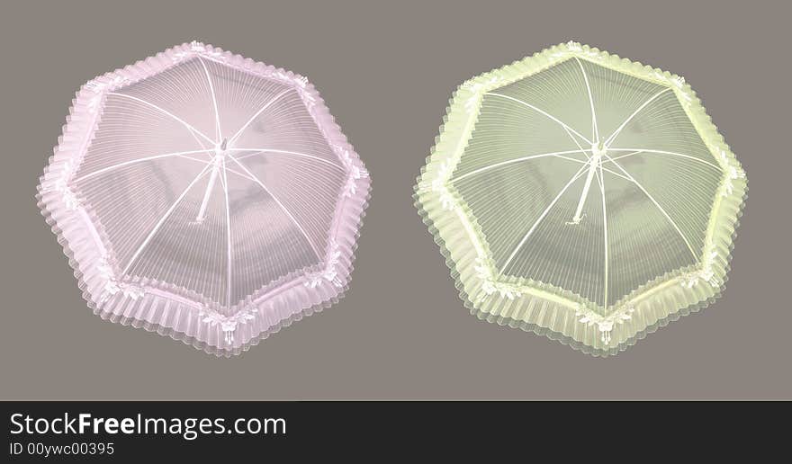 Colorful isolated parasols for your artistic creations and/or projects