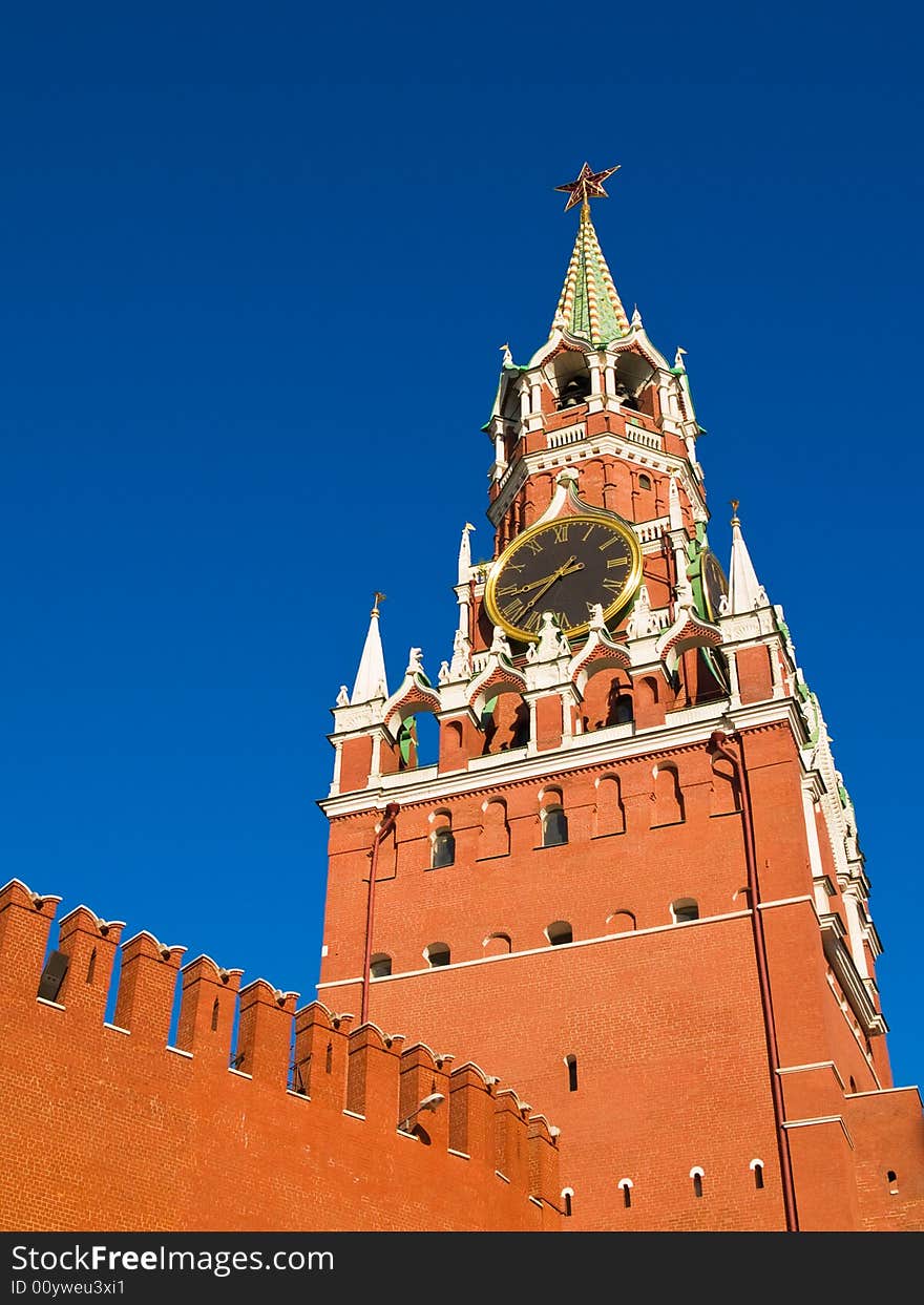 Spasskaya Tower, the famous tower of Moscow Kremlin