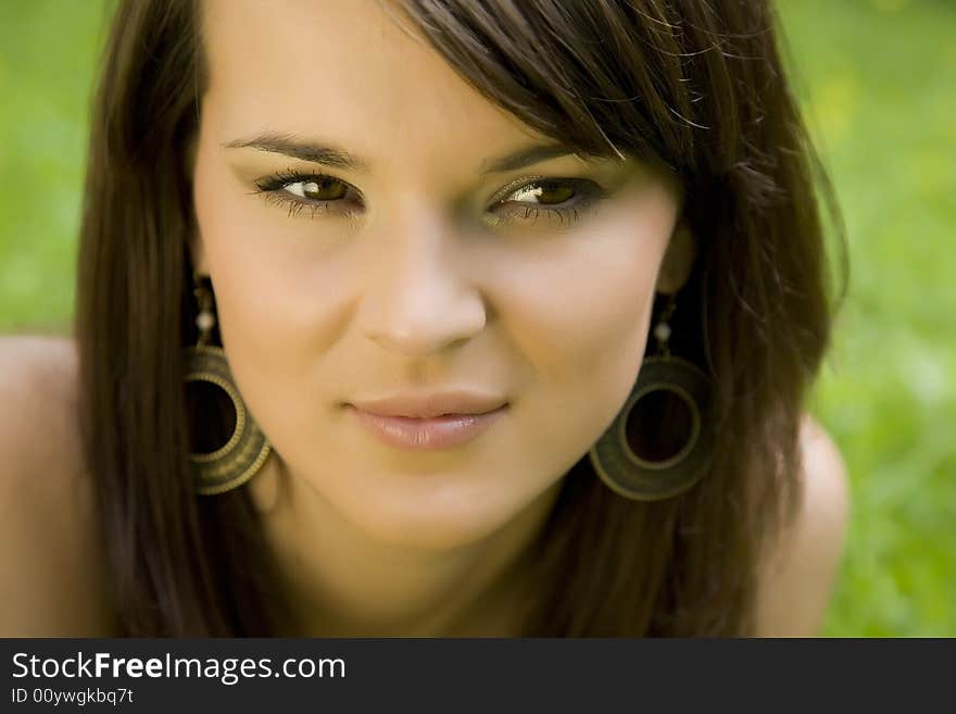 Portrait Of Happy Young Woman. Portrait Of Happy Young Woman