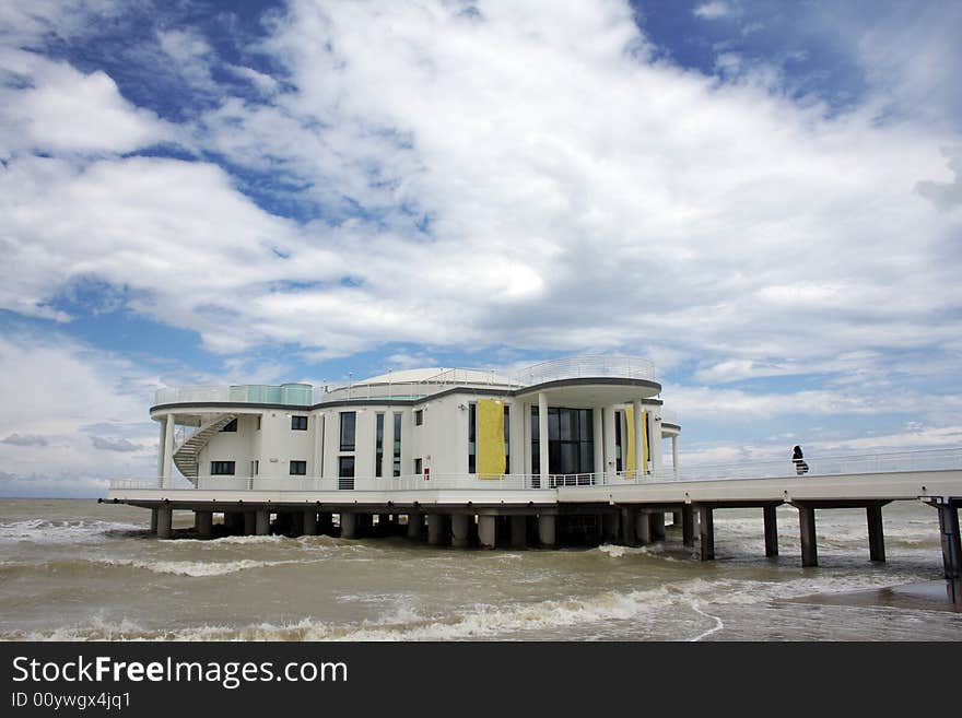 White villa on sea in italy