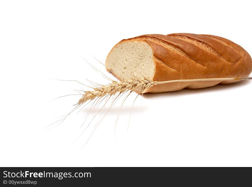 Bread on a white background