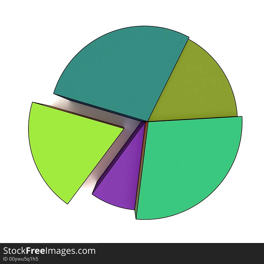 Statistics - 3d isolated multicolor diagram. Statistics - 3d isolated multicolor diagram