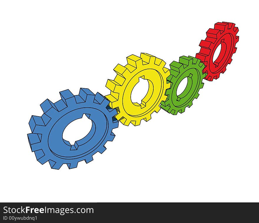 Cogwheels - business network - isolated illustration (with vector eps format). Cogwheels - business network - isolated illustration (with vector eps format)