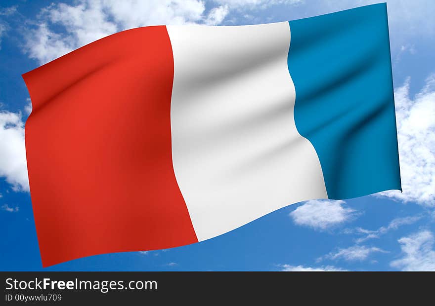 Flag france white and blue